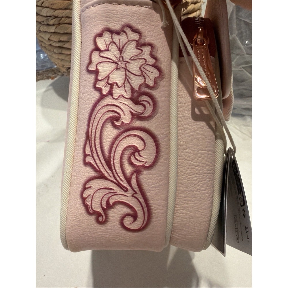 NEW Loungefly Disney Minnie Mouse Embossed Floral Ears Pink Crossbody Bag Purse - Picture 7 of 9